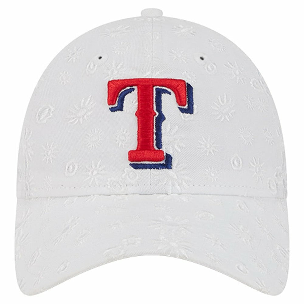 Texas Rangers Women's Floral Mesh 9TWENTY Adjustable Hat White