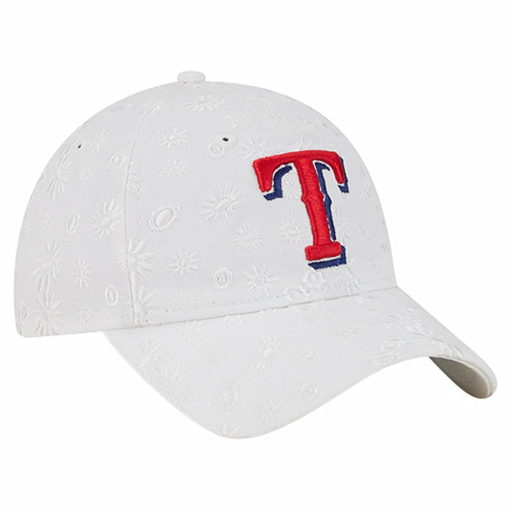 Texas Rangers Women's Floral Mesh 9TWENTY Adjustable Hat White