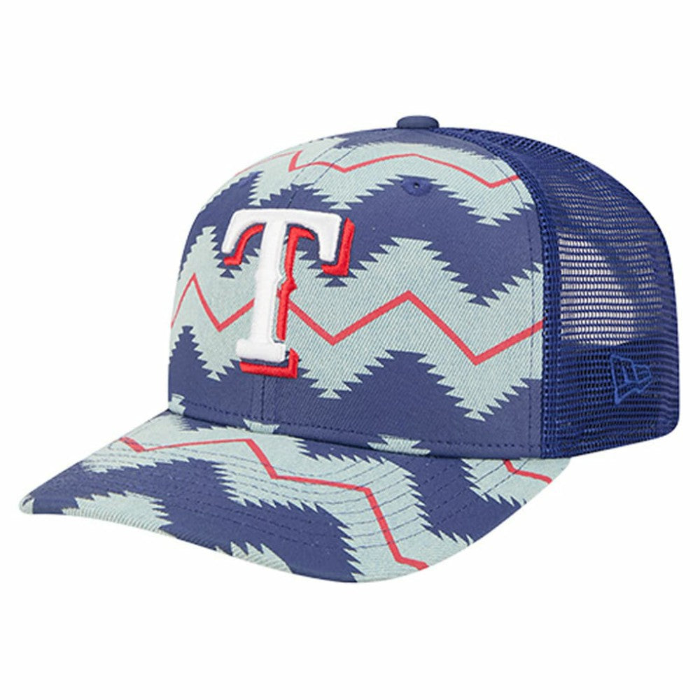 Texas Rangers Aztec Denim 9SEVENTY Adjustable Hat Denim/Royal