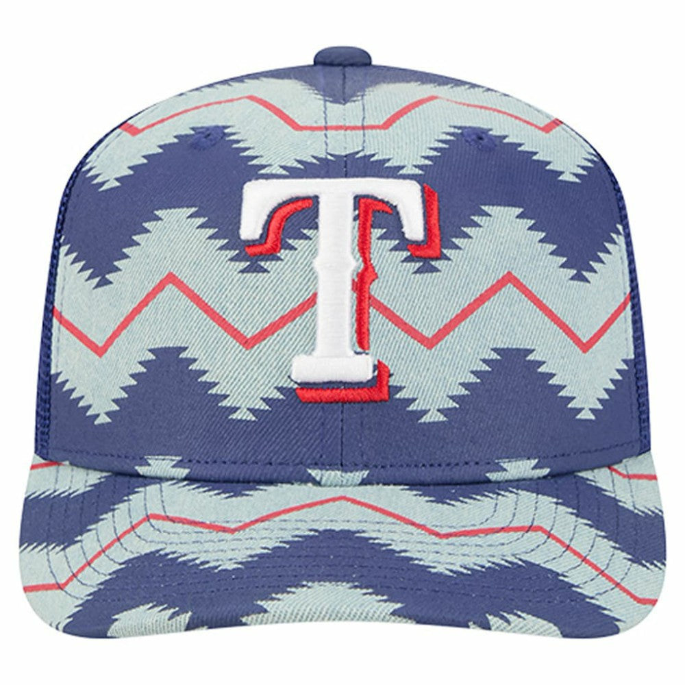Texas Rangers Aztec Denim 9SEVENTY Adjustable Hat Denim/Royal