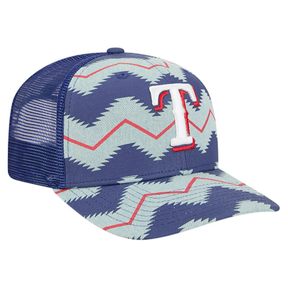 Texas Rangers Aztec Denim 9SEVENTY Adjustable Hat Denim/Royal