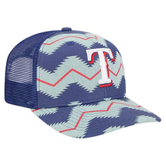 Texas Rangers Aztec Denim 9SEVENTY Adjustable Hat Denim/Royal