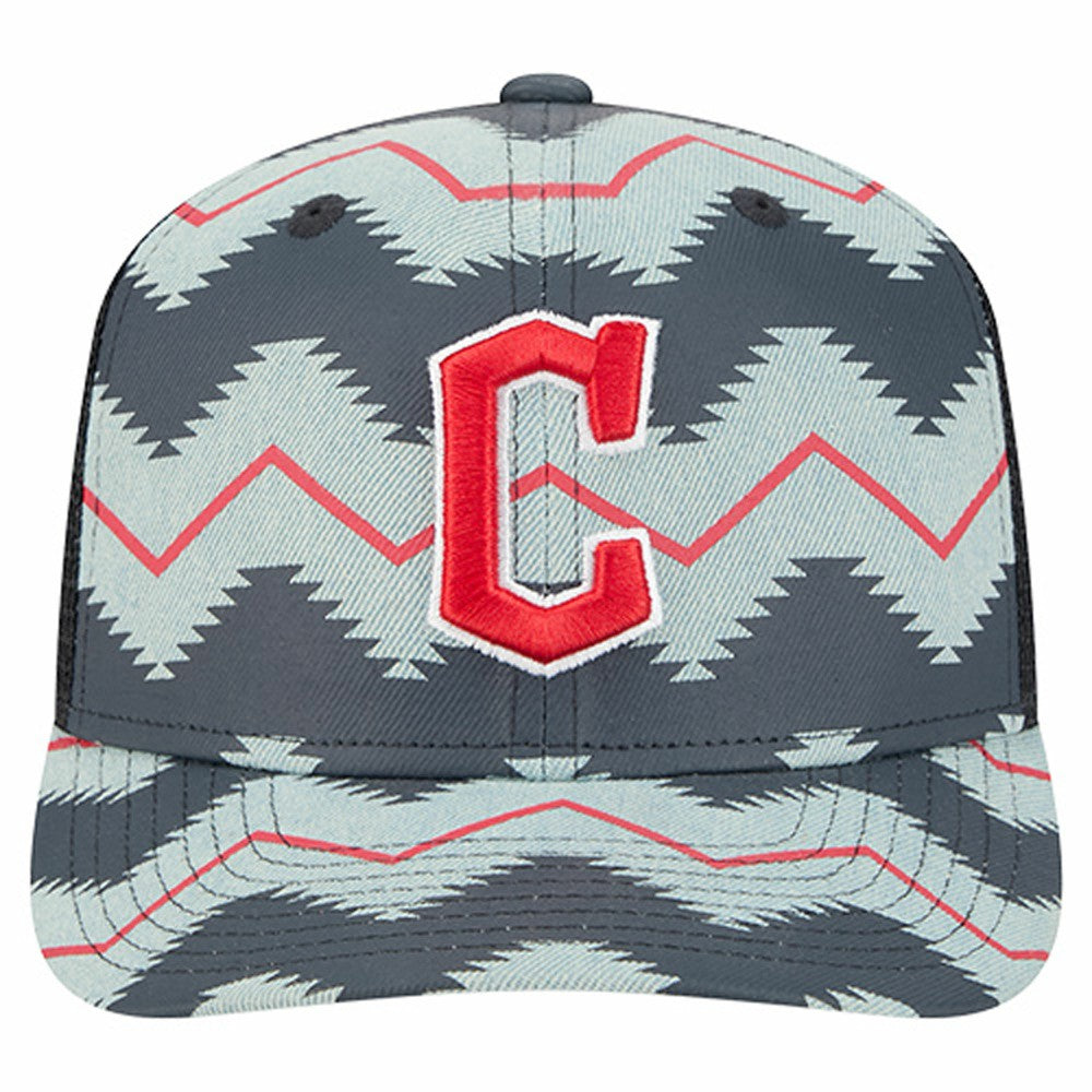 Cleveland Guardians Aztec Denim 9SEVENTY Adjustable Hat Denim/Navy
