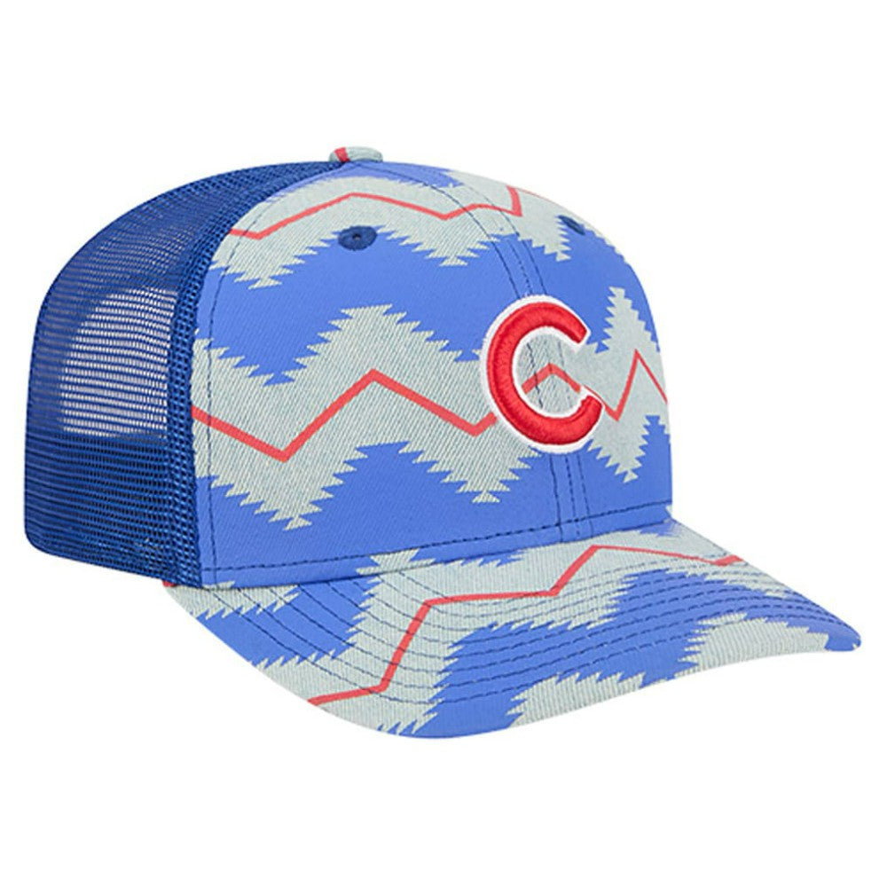 Chicago Cubs Aztec Denim 9SEVENTY Adjustable Hat Denim/Royal