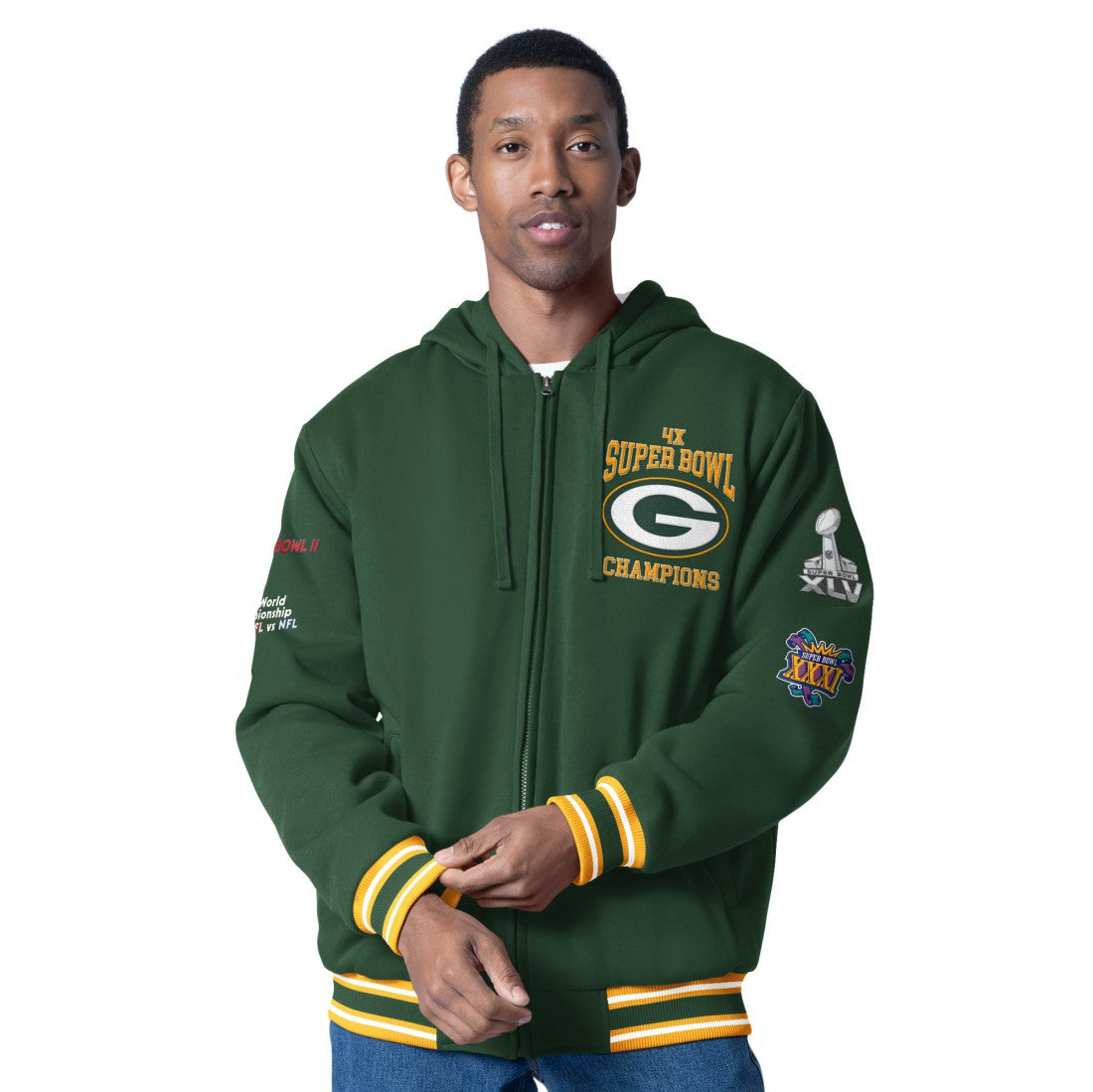 Green Bay Packers G-III Sports by Carl Banks Power Forward Commemorative Full-Zip Hooded Jacket - Green sale