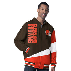 Cleveland Browns G-III Sports by Carl Banks Dual Threat Reversable Full-Zip Hooded Jacket - Brown/Charcoal outlet
