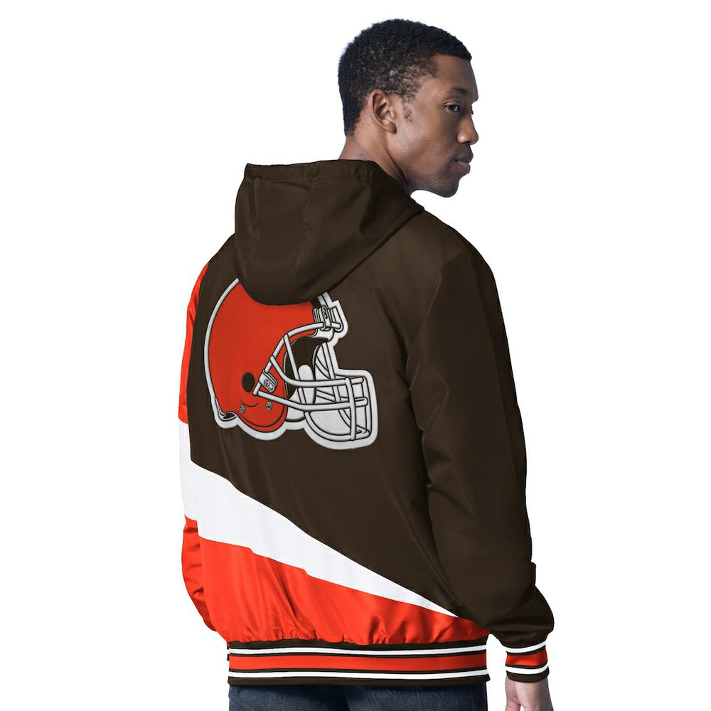 Cleveland Browns G-III Sports by Carl Banks Dual Threat Reversable Full-Zip Hooded Jacket - Brown/Charcoal outlet