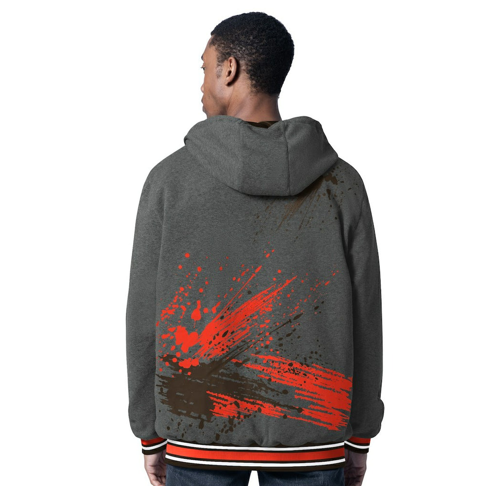 Cleveland Browns G-III Sports by Carl Banks Dual Threat Reversable Full-Zip Hooded Jacket - Brown/Charcoal outlet
