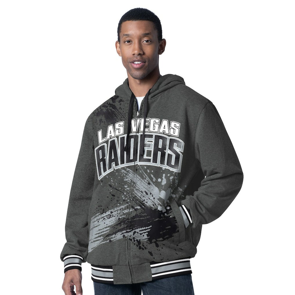 Las Vegas Raiders G-III Sports by Carl Banks Dual Threat Reversable Full-Zip Hooded Jacket - Black/Charcoal discount