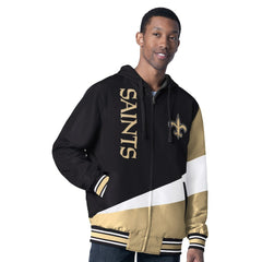 New Orleans Saints G-III Sports by Carl Banks Dual Threat Reversable Full-Zip Hooded Jacket - Black/Charcoal for sale