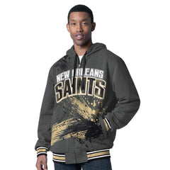 New Orleans Saints G-III Sports by Carl Banks Dual Threat Reversable Full-Zip Hooded Jacket - Black/Charcoal for sale