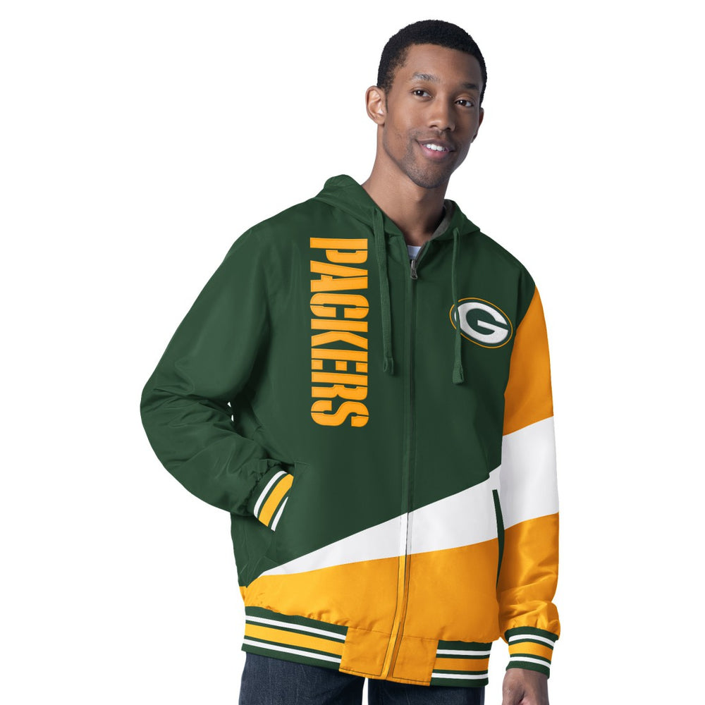 Green Bay Packers G-III Sports by Carl Banks Dual Threat Reversable Full-Zip Hooded Jacket - Green/Charcoal cheap