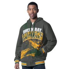 Green Bay Packers G-III Sports by Carl Banks Dual Threat Reversable Full-Zip Hooded Jacket - Green/Charcoal cheap