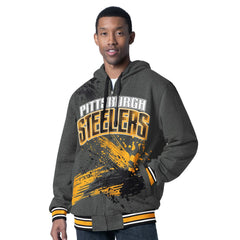 Pittsburgh Steelers G-III Sports by Carl Banks Dual Threat Reversable Full-Zip Hooded Jacket - Black/Charcoal online
