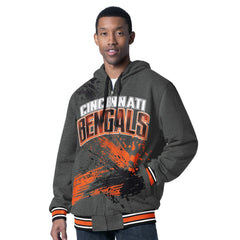 Cincinnati Bengals G-III Sports by Carl Banks Dual Threat Reversable Full-Zip Hooded Jacket - Black/Charcoal for sale