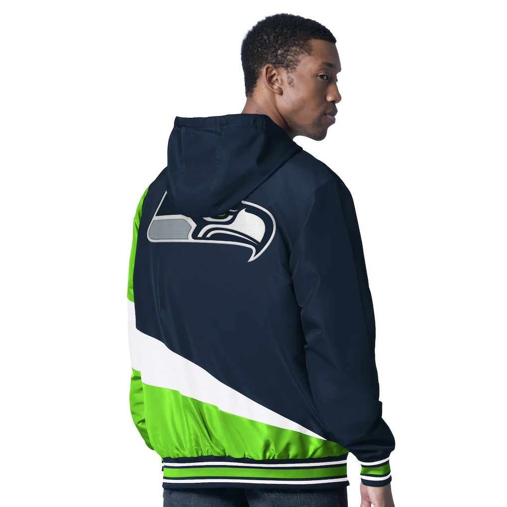 Seattle Seahawks G-III Sports by Carl Banks Dual Threat Reversable Full-Zip Hooded Jacket - College Navy/Charcoal for sale