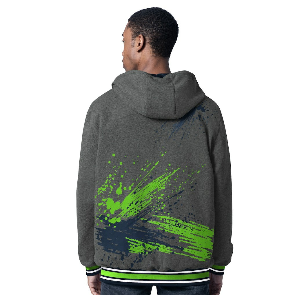 Seattle Seahawks G-III Sports by Carl Banks Dual Threat Reversable Full-Zip Hooded Jacket - College Navy/Charcoal for sale