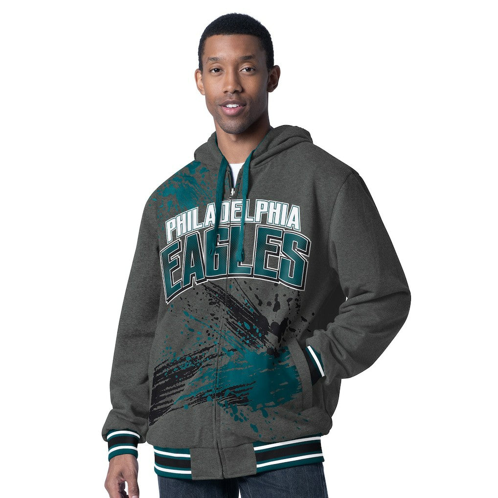 Philadelphia Eagles G-III Sports by Carl Banks Dual Threat Reversable Full-Zip Hooded Jacket - Midnight Green/Charcoal on sale