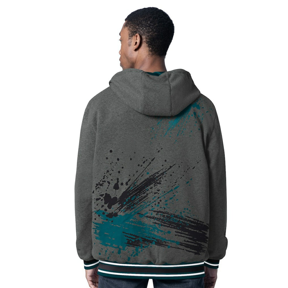 Philadelphia Eagles G-III Sports by Carl Banks Dual Threat Reversable Full-Zip Hooded Jacket - Midnight Green/Charcoal on sale