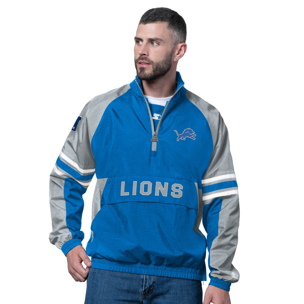 Detroit Lions Starter Prospect Half-Zip Pullover - Blue on sale
