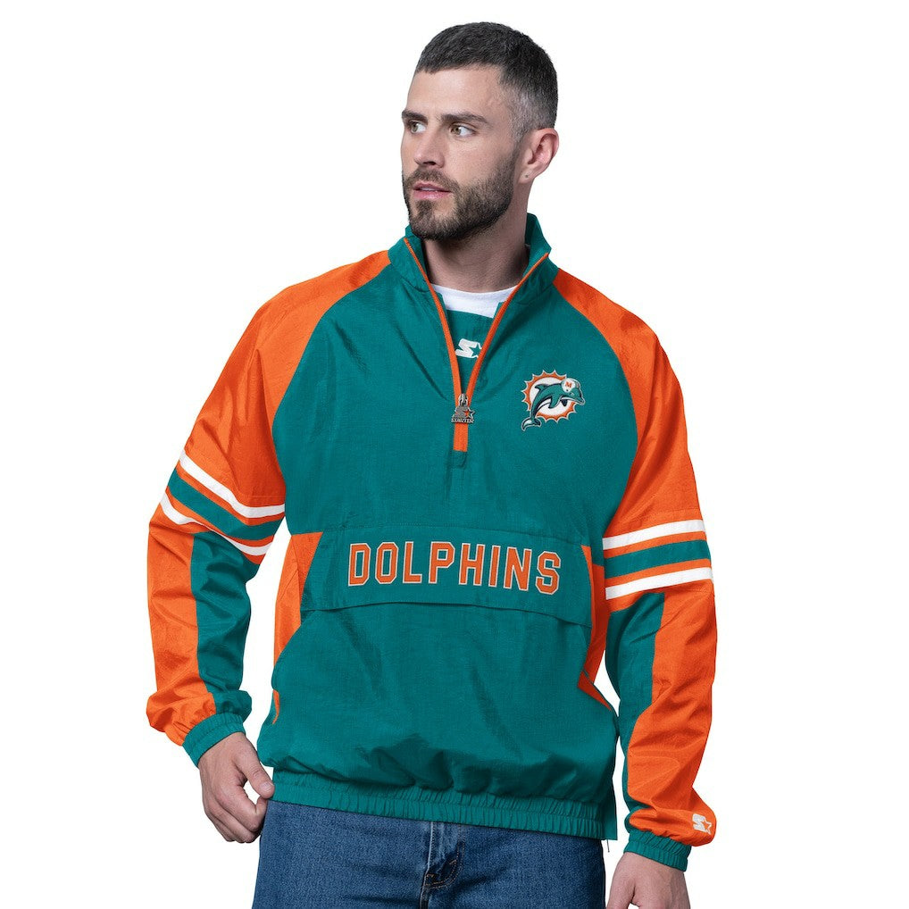 Miami Dolphins Starter Vintage Logo Prospect Half-Zip Pullover - Aqua outlet
