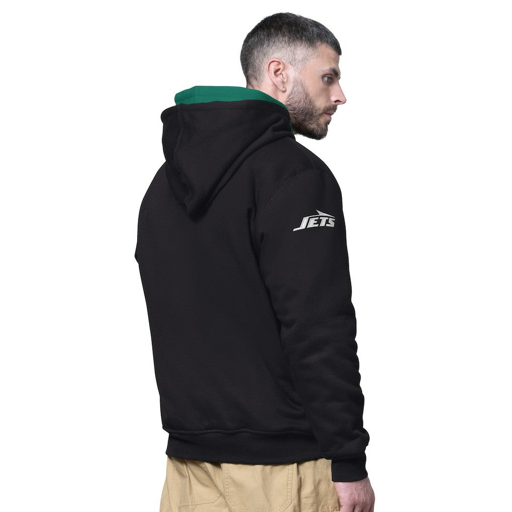New York Jets Starter Big Shot Full-Zip Double Hoodie - Black on sale