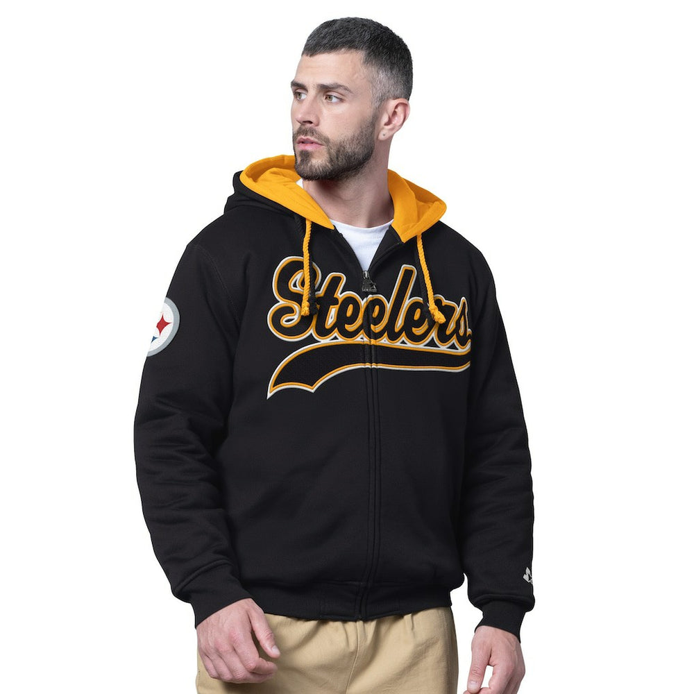 Pittsburgh Steelers Starter Big Shot Full-Zip Double Hoodie - Black online