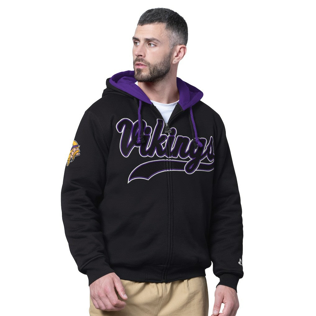 Minnesota Vikings Starter Big Shot Full-Zip Double Hoodie - Black outlet