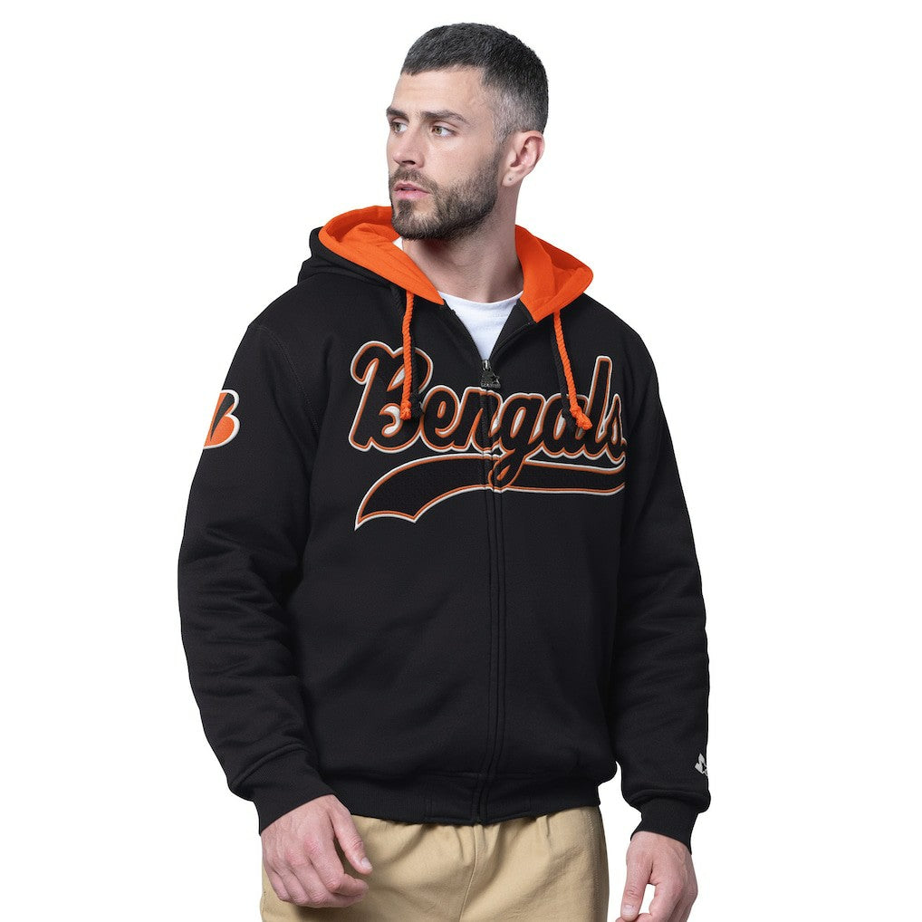 Cincinnati Bengals Starter Big Shot Full-Zip Double Hoodie - Black on sale