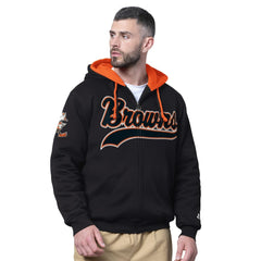 Cleveland Browns Starter Big Shot Throwback Full-Zip Double Hooded Jacket - Black online