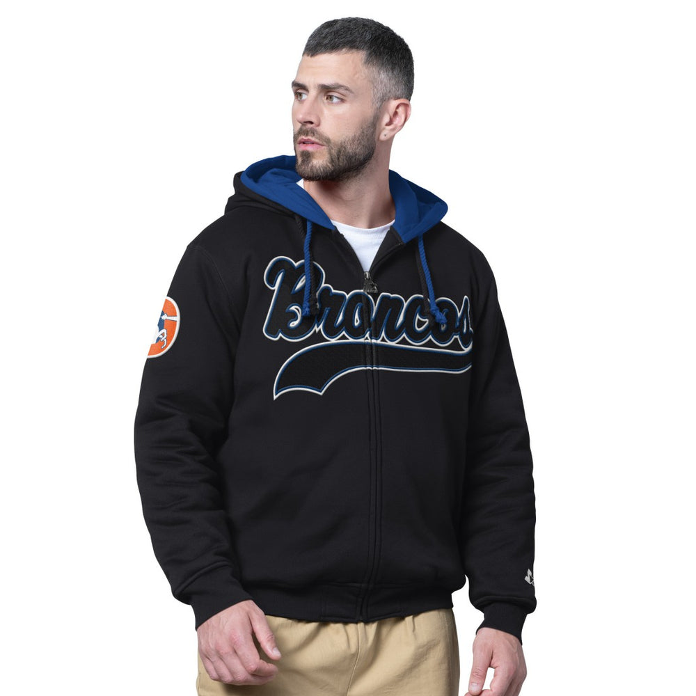 Denver Broncos Starter Big Shot Throwback Full-Zip Double Hoodie - Black online