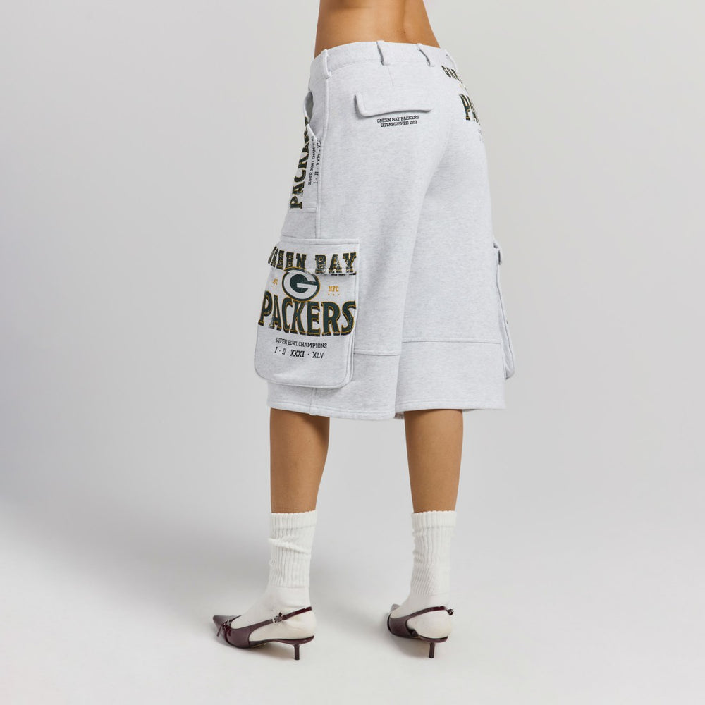 Green Bay Packers Off Season x NFL Women's Fleece Cargo Shorts - Heather Gray on sale