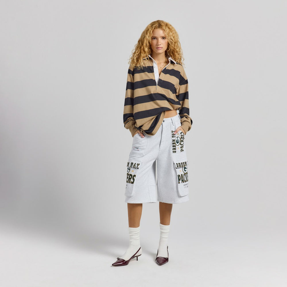 Green Bay Packers Off Season x NFL Women's Fleece Cargo Shorts - Heather Gray on sale