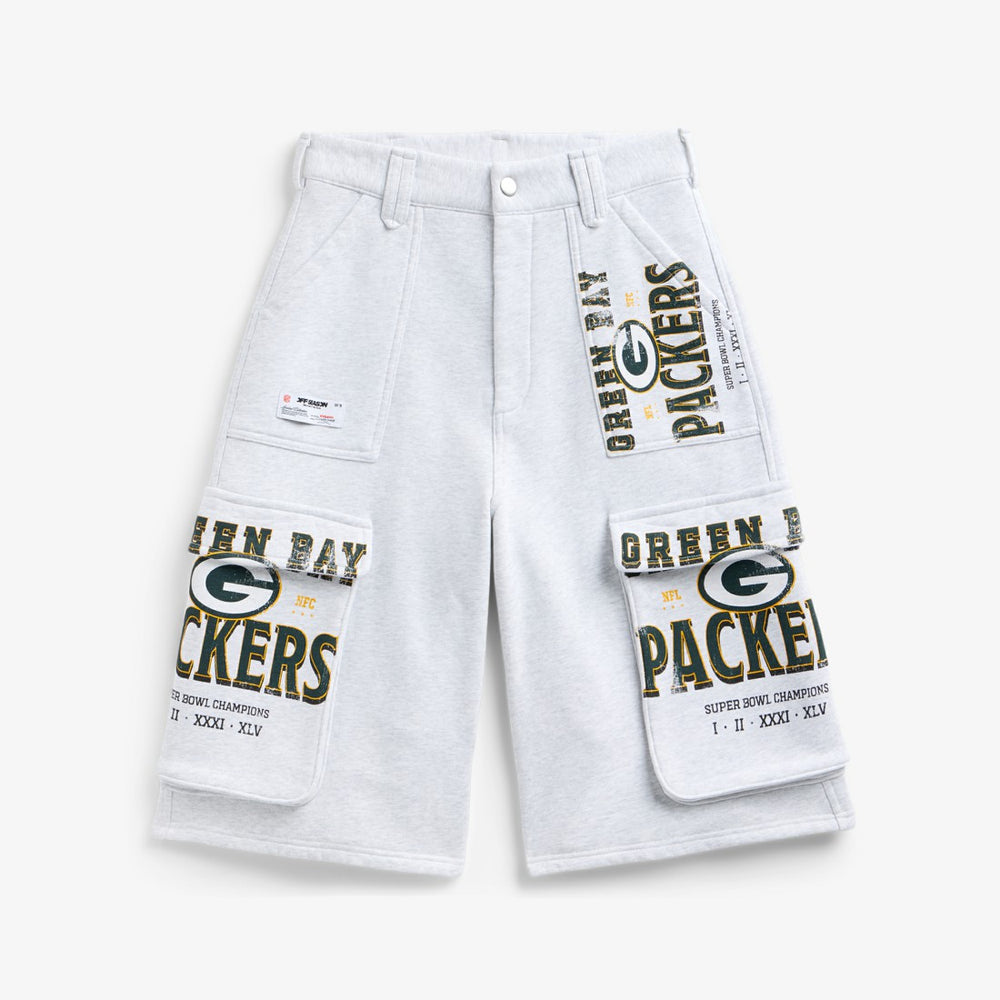 Green Bay Packers Off Season x NFL Women's Fleece Cargo Shorts - Heather Gray on sale