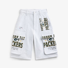 Green Bay Packers Off Season x NFL Women's Fleece Cargo Shorts - Heather Gray on sale