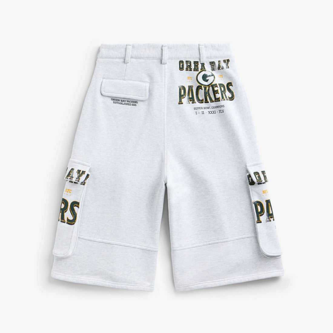 Green Bay Packers Off Season x NFL Women's Fleece Cargo Shorts - Heather Gray on sale