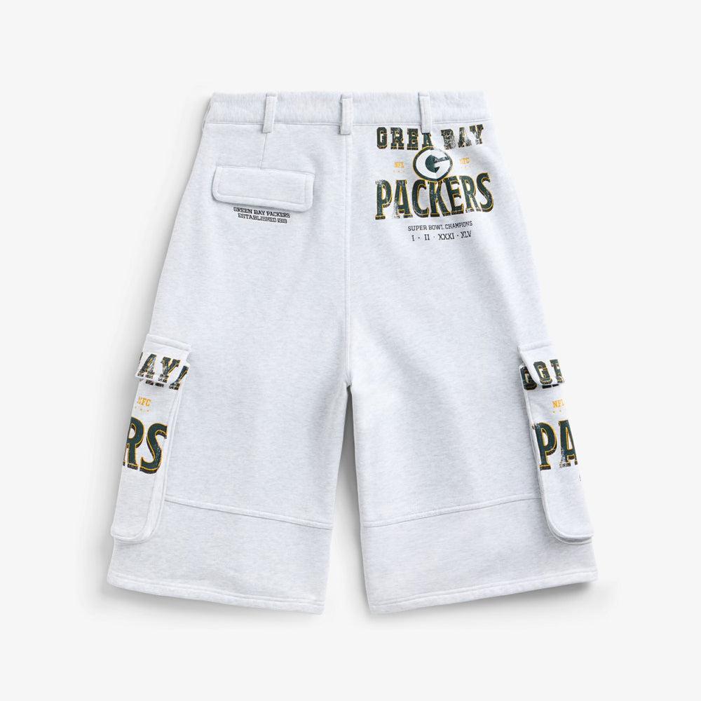 Green Bay Packers Off Season x NFL Women's Fleece Cargo Shorts - Heather Gray on sale