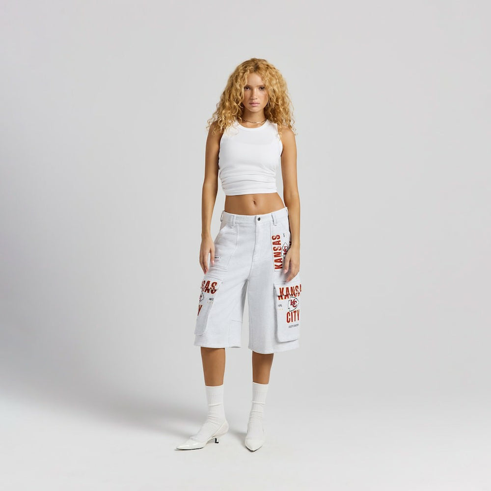 Kansas City Chiefs Off Season x NFL Women's Fleece Cargo Shorts - Heather Gray outlet