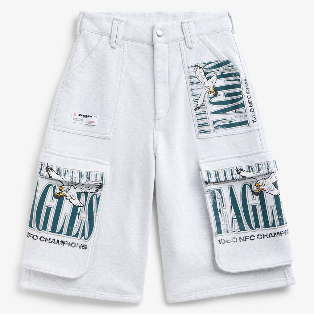 Philadelphia Eagles Off Season x NFL Women's Fleece Cargo Shorts - Heather Gray for sale