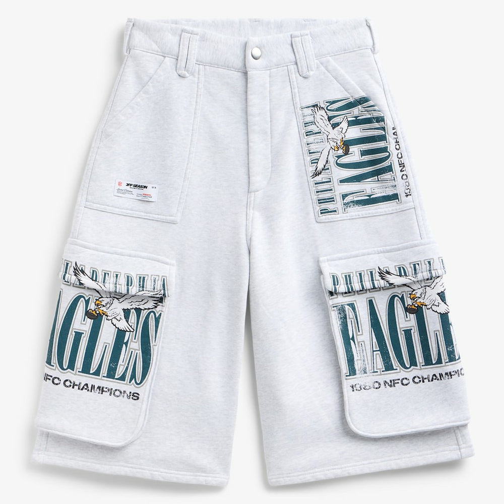 Philadelphia Eagles Off Season x NFL Women's Fleece Cargo Shorts - Heather Gray for sale
