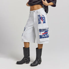 Buffalo Bills Off Season x NFL Women's Fleece Cargo Shorts - Heather Gray on sale