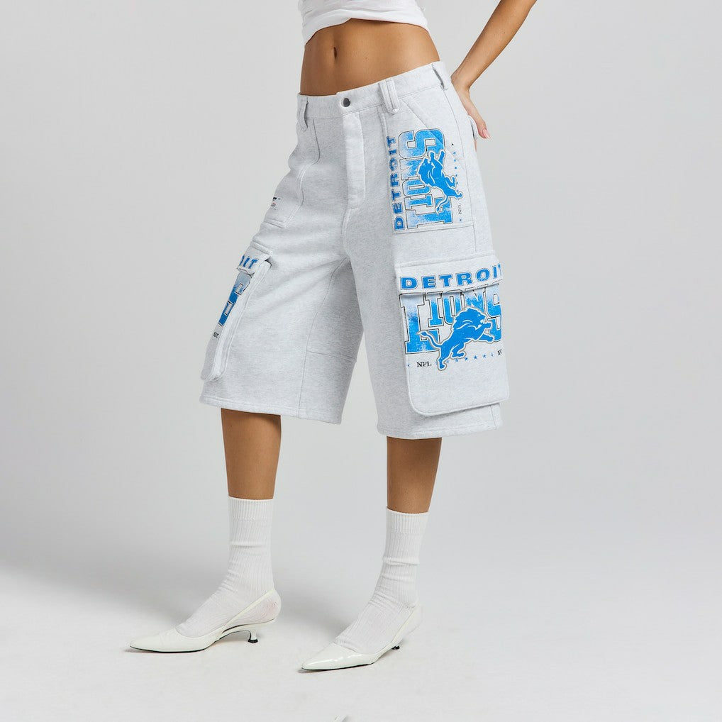 Detroit Lions Off Season x NFL Women's Fleece Cargo Shorts - Heather Gray sale
