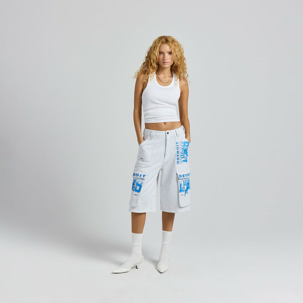 Detroit Lions Off Season x NFL Women's Fleece Cargo Shorts - Heather Gray sale