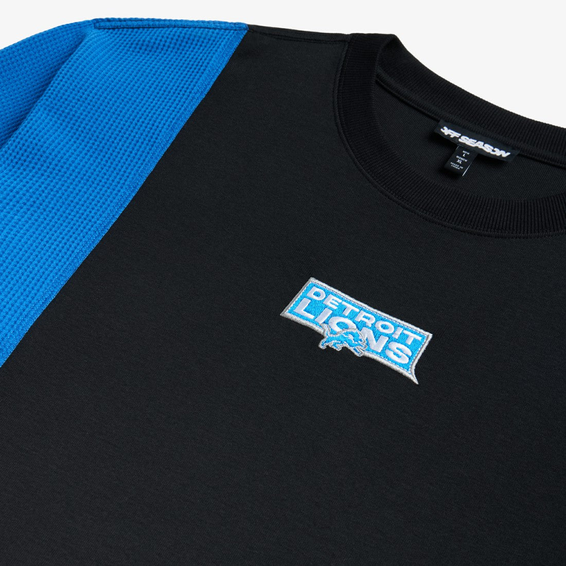 Detroit Lions Off Season x NFL Unisex Spliced T-Shirt - Black on sale
