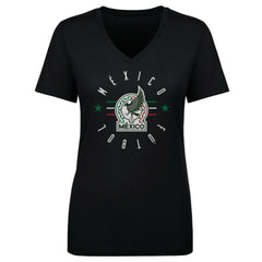 Mexico National Team 500 Level Women's Futbol V-Neck T-Shirt - Black shop