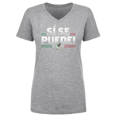 Mexico National Team 500 Level Women's Si Se Puede V-Neck T-Shirt - Heather Gray online