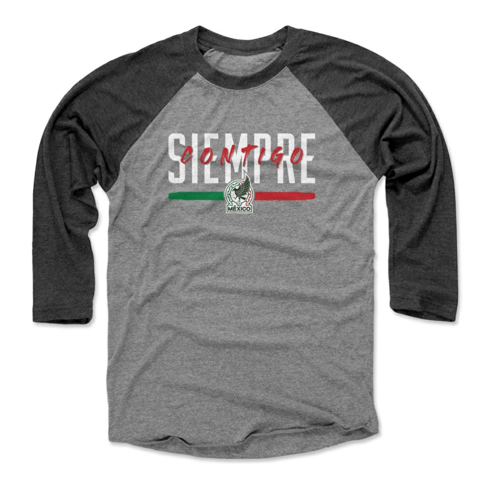 Mexico National Team 500 Level Siempre Contigo 3/4-Sleeve Tri-Blend Baseball T-Shirt - Black/Heather Gray outlet