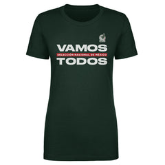 Mexico National Team 500 Level Women's Vamos Todos T-Shirt - Dark Green on sale