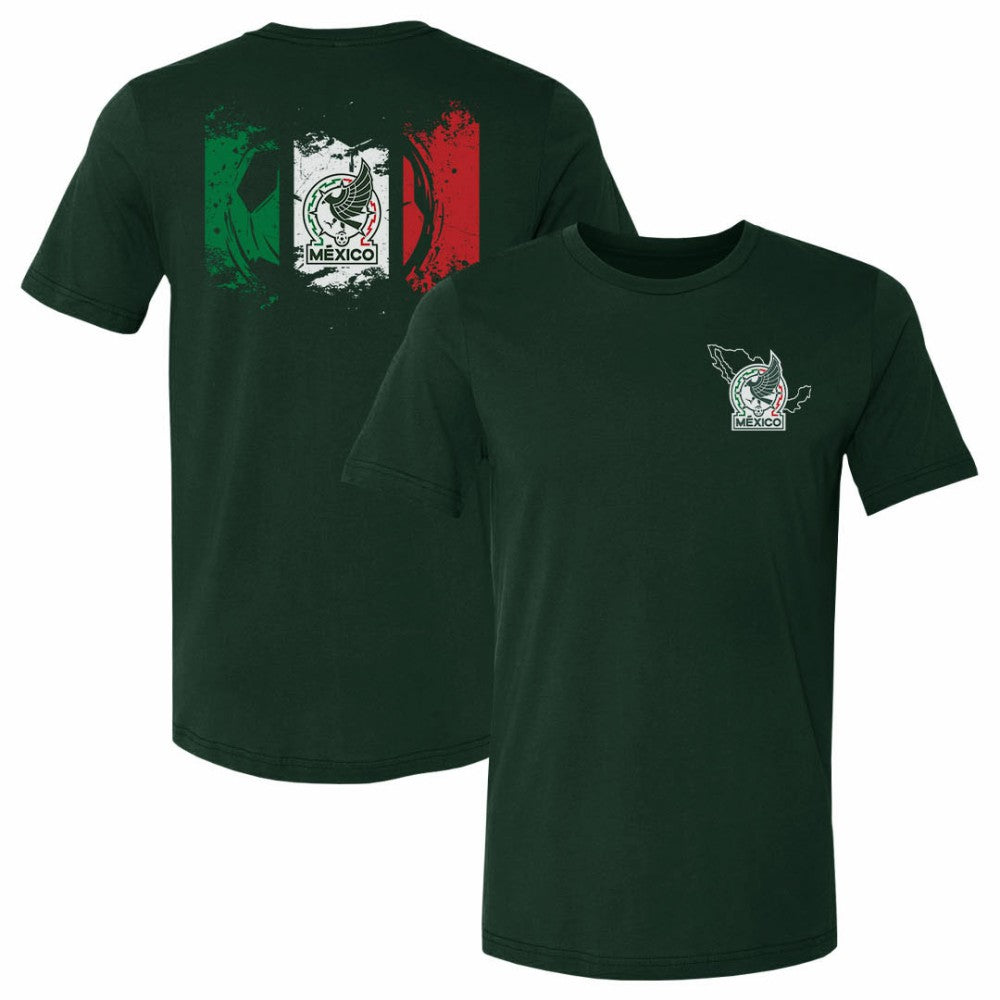Mexico National Team 500 Level Grunge Flag F&B T-Shirt - Forest Green discount