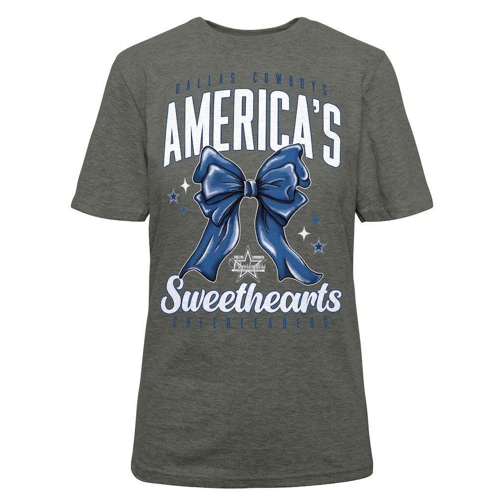 Dallas Cowboys Cheerleaders Women's Sweetheart Bow T-Shirt - Gray on sale